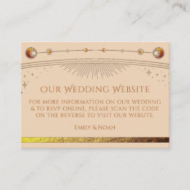 Celestial Champagne Wedding Website UAWG QR Code Begleitkarte