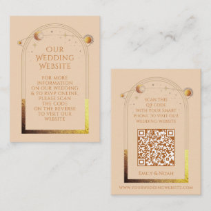 Celestial Champagne Wedding Website UAWG QR Code Begleitkarte