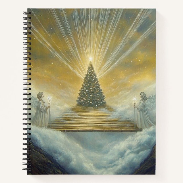 Celestial Christmas Tree Notebook Notizbuch (Vorderseite)