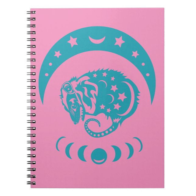 Celestial Cjüngsten Moon Possum Whimsical Nature Notizblock (Vorderseite)