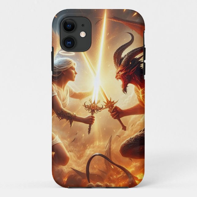 Celestial Clash: Red & Gold Case-Mate iPhone Hülle (Rückseite)