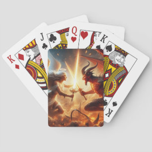 Celestial Clash: Red & Gold Spielkarten