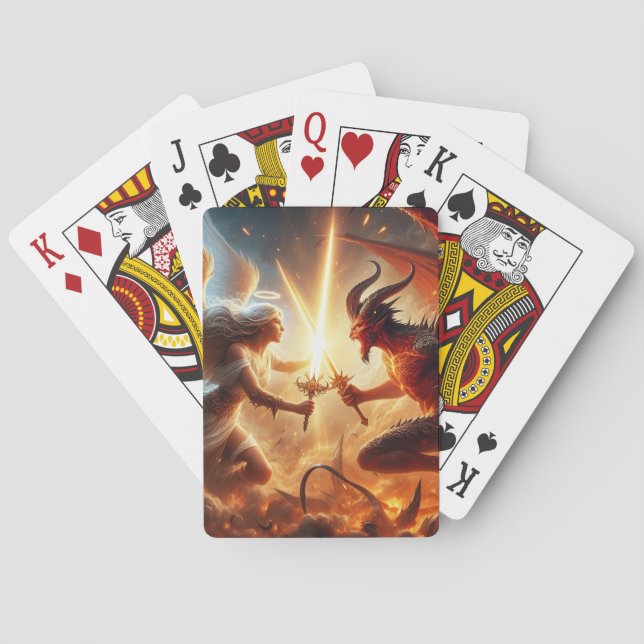 Celestial Clash: Red & Gold Spielkarten (Rückseite)