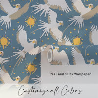 Celestial Cockatoos auf Twilight Blue