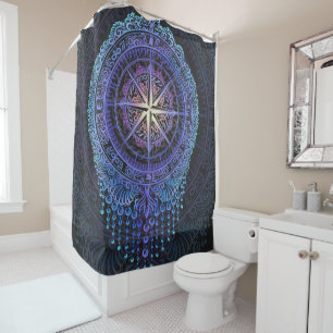 Celestial Compass Mandala Duschvorhang