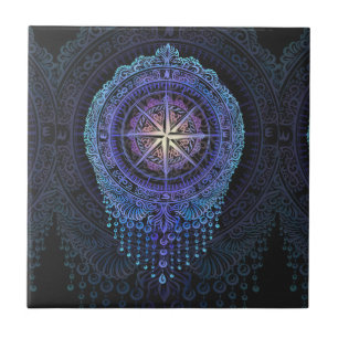 Celestial Compass Mandala Fliese