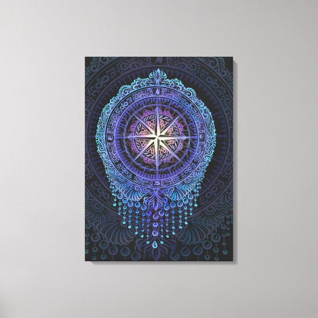 Celestial Compass Mandala Leinwanddruck (Vorderseite)