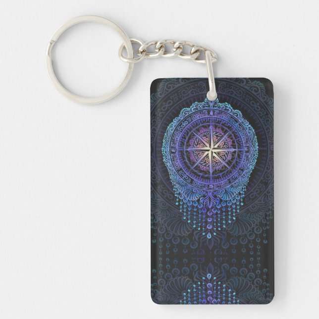 Celestial Compass Mandala Schlüsselanhänger (Vorderseite)