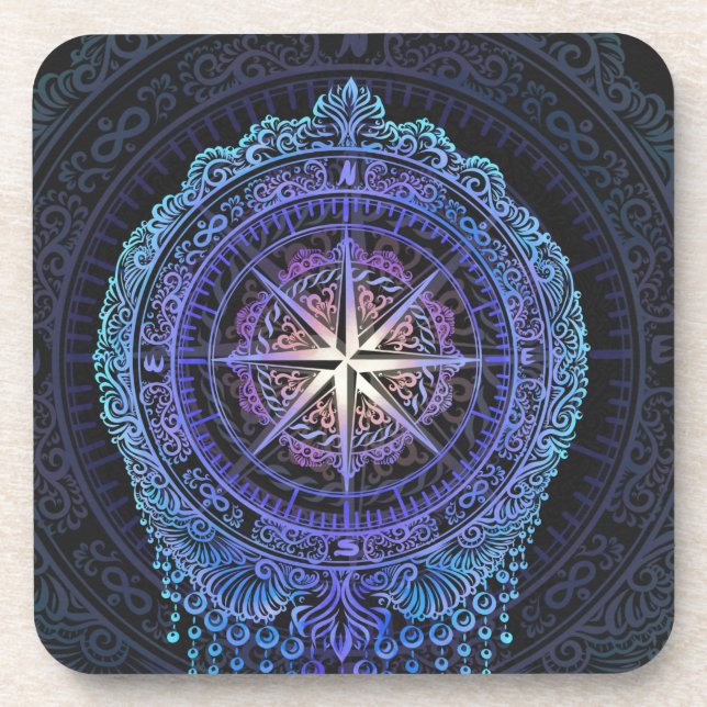 Celestial Compass Mandala Untersetzer (Vorderseite)