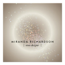 Celestial Confetti Glow Gold Poster