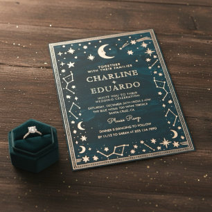Celestial Constellation Gold Wedding Folieneinladung
