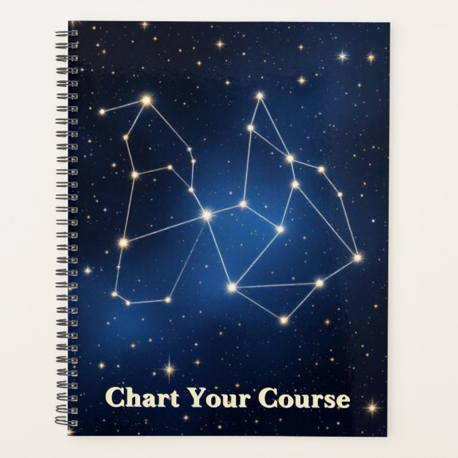 Celestial Constellation Map | Silver Foil Star Cha Planer (Vorderseite)