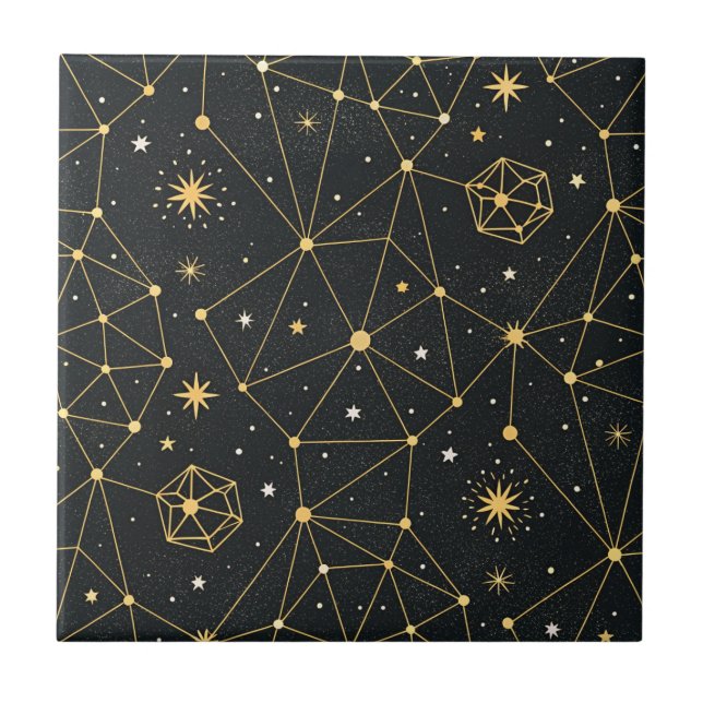 Celestial Constellation Star Pattern (3) Fliese (Vorderseite)