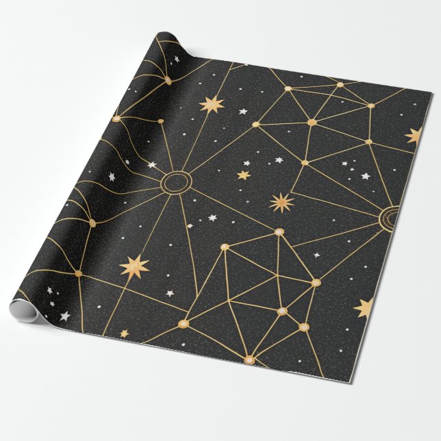 Celestial Constellation Star Pattern (3) Geschenkpapier (Ungerollt)