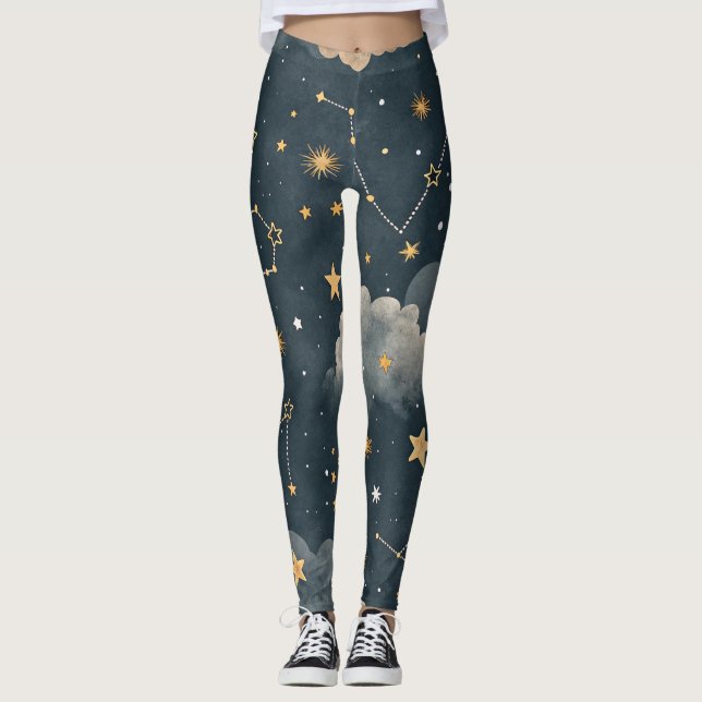Celestial Constellation Star Pattern (5) Leggings (Vorderseite)