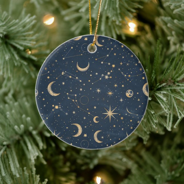 Celestial Constellation - Starry Night (1) Keramik Ornament (Baum)