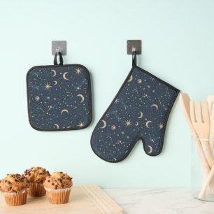 Celestial Constellation - Starry Night (1) Ofenhandschuh & Topflappen-Set
