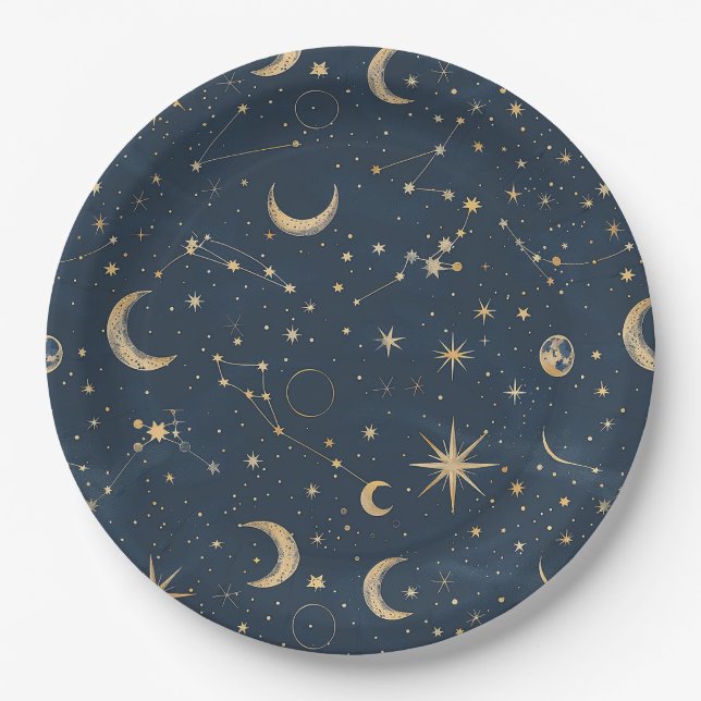 Celestial Constellation - Starry Night (1) Pappteller (Vorderseite)