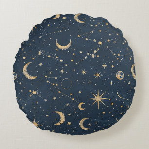 Celestial Constellation - Starry Night (1) Rundes Kissen