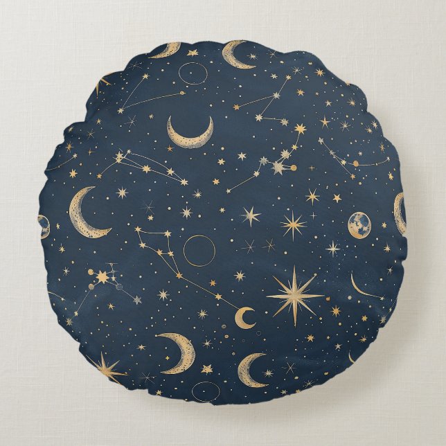 Celestial Constellation - Starry Night (1) Rundes Kissen (Vorderseite)