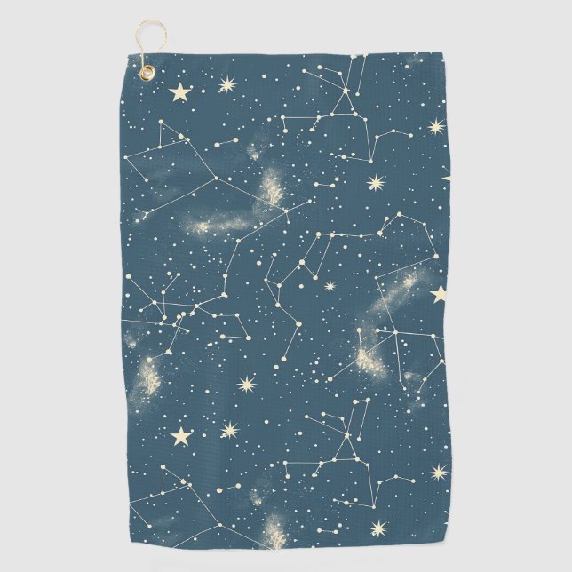Celestial Constellation - Starry Night (2) Golfhandtuch (Vorderseite)