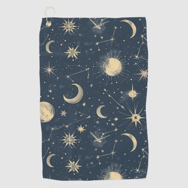 Celestial Constellation - Starry Night (3) Golfhandtuch (Vorderseite)