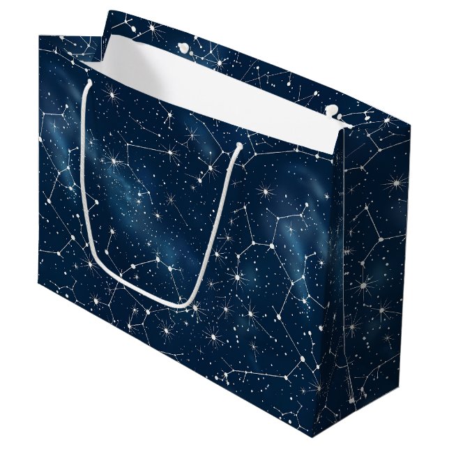 Celestial Constellation - Starry Night (4) Große Geschenktüte (Vorderseite Schrägansicht)