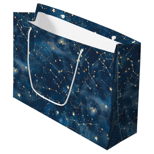 Celestial Constellation - Starry Night (6) Große Geschenktüte (Vorderseite Schrägansicht)