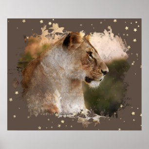 *~* Celestial Cosmic Art AP23 Artistic LIONESS Poster