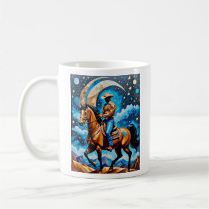Celestial Cowboy Western Night Sky Horse Art T-Shi Kaffeetasse