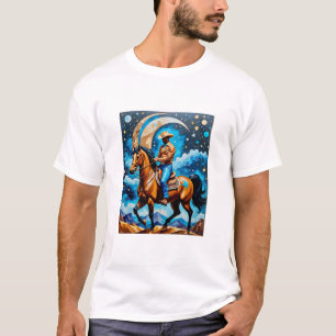Celestial Cowboy Western Night Sky Horse Art T-Shi T-Shirt