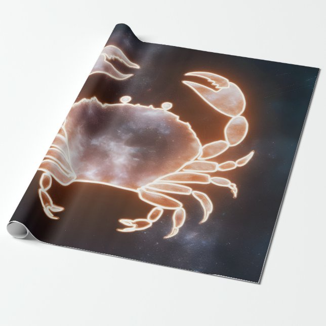 Celestial Crab Art repräsentiert Krebs Zodiac Cons Geschenkpapier (Ungerollt)