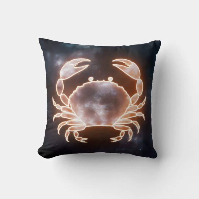 Celestial Crab Art repräsentiert Krebs Zodiac Cons Kissen (Vorderseite)