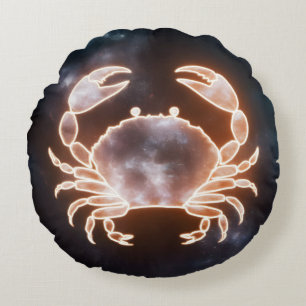 Celestial Crab Art repräsentiert Krebs Zodiac Cons Rundes Kissen