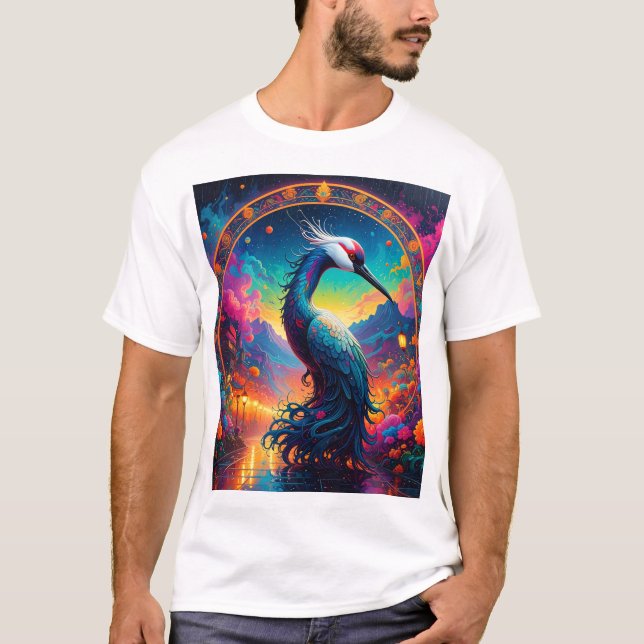 Celestial Crane of the Lantern Realm T-Shirt (Vorderseite)