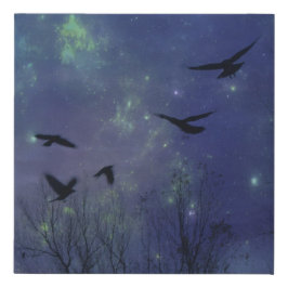Celestial Crow Celebration Künstlicher Leinwanddruck