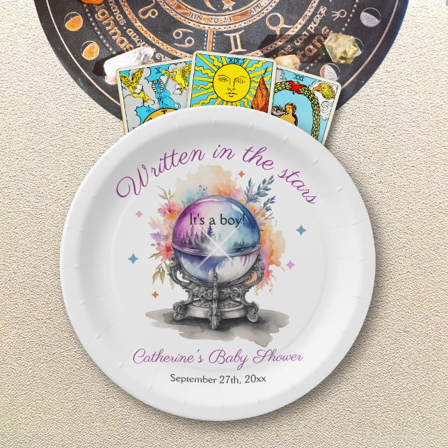 Celestial Crystal Ball Astrology Babydusche Pappteller (Von Creator hochgeladen)