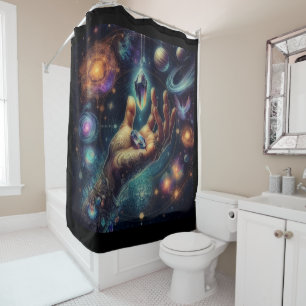 Celestial Crystal in der Palm Galaxy Spacy Duschvorhang