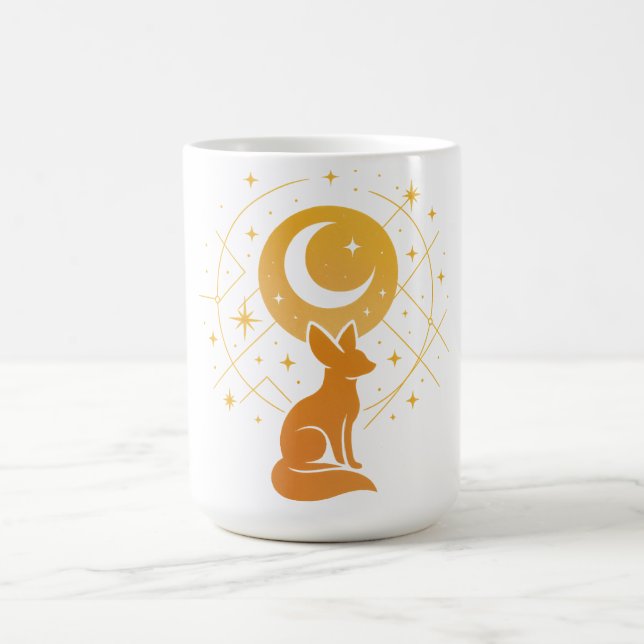 Celestial Desert Fox - Moon and Stars Cosmic Kaffeetasse (Mittel)