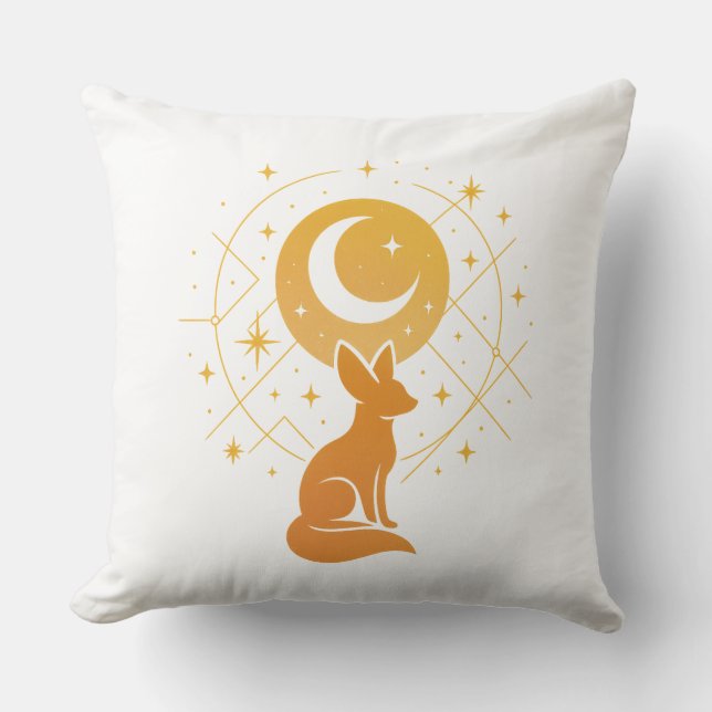 Celestial Desert Fox - Moon and Stars Cosmic Kissen (Vorderseite)