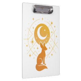 Celestial Desert Fox - Moon and Stars Cosmic Klemmbrett