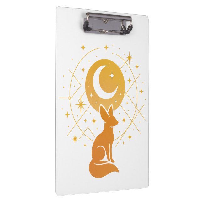 Celestial Desert Fox - Moon and Stars Cosmic Klemmbrett (Rechts)