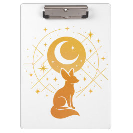 Celestial Desert Fox - Moon and Stars Cosmic Klemmbrett
