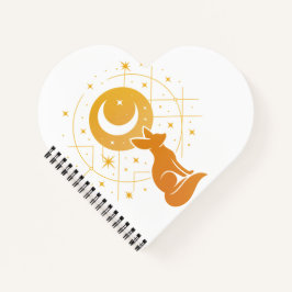 Celestial Desert Fox - Moon and Stars Cosmic Notizbuch
