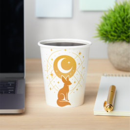 Celestial Desert Fox - Moon and Stars Cosmic Pappbecher