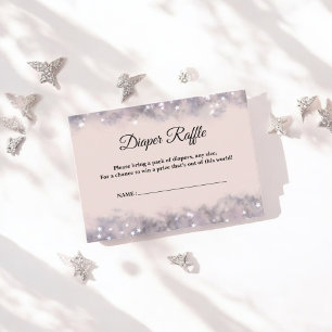 Celestial Diaper Raffle Pink Baby Dusche Begleitkarte
