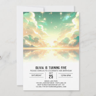 Celestial Digital Birthday Einladung