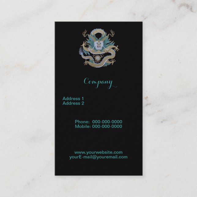 Celestial Dragon Business Card Visitenkarte (Vorderseite)