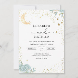 Celestial Dream Floral Wedding Einladung