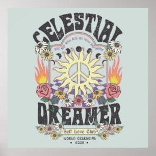 CELESTIAL DREAMER SUN ROSE TSHIRT Grafikdesign Poster